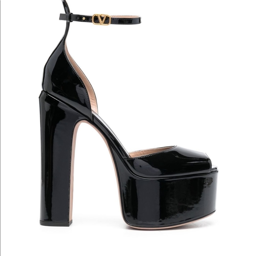 Valentino Tan-Go Platform Peep Toe Sandal Pump